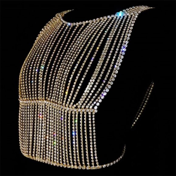 NEW Sparkling Bling Swarovski Crystal Rhinestone Halter Top + FREE Gift! - Picture 4 of 5